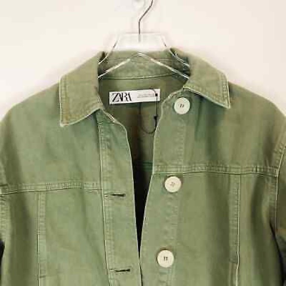 Zara army green denim jacket - Picture 9 of 14